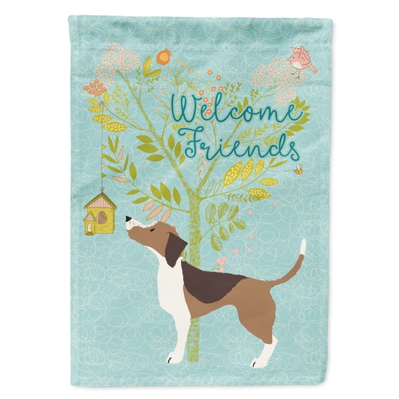 Carolines Treasures BB7601GF Welcome Friends Beagle Flag Garden Size Small multicolor