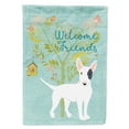 thumbnail image 1 of Carolines Treasures BB7607GF Welcome Friends White Patched Bull Terrier Flag Garden Size  Small multicolor, 1 of 3