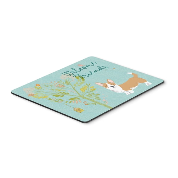 Carolines Treasures BB7611MP Welcome Friends Cardigan Welsh Corgi Red Mouse Pad Hot Pad or Trivet Large multicolor