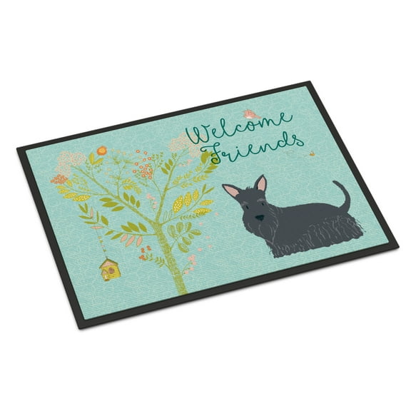 Carolines Treasures BB7616MAT Welcome Friends Scottish Terrier Doormat 18x27 27"L x 18"W multicolor