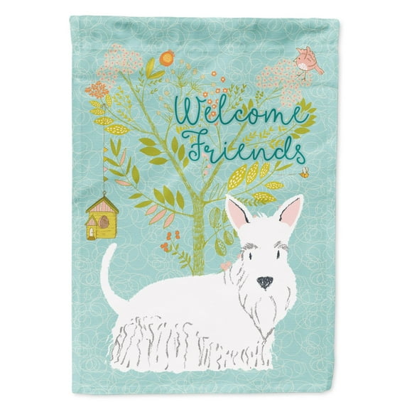 Carolines Treasures BB7617GF Welcome Friends White Scottish Terrier Flag Garden Size Small multicolor