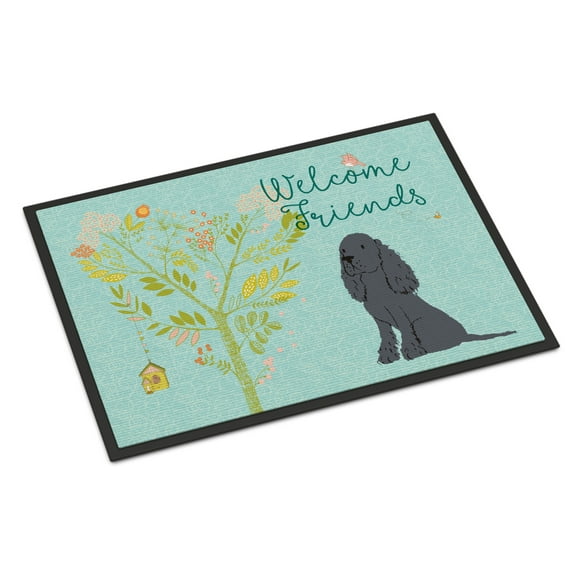 Carolines Treasures BB7618MAT Welcome Friends Black Cocker Spaniel Doormat 18x27 27"L x 18"W multicolor
