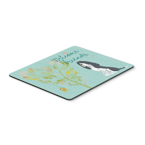 Carolines Treasures BB7621MP Welcome Friends Black Springer Spaniel Mouse Pad Hot Pad or Trivet Large multicolor