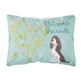 thumbnail image 1 of Carolines Treasures BB7622PW1216 Welcome Friends Brown Springer Spaniel Canvas Fabric Decorative Pillow  12H x16W, 1 of 3