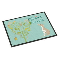 Carolines Treasures BB7626MAT Welcome Friends Whippet Doormat 18x27 27"L x 18"W multicolor