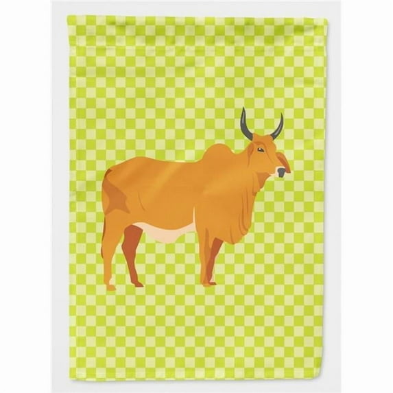 Caroline's Treasures BB7651GF Zebu Indicine Cow Green Flag Garden Size , Small, multicolor