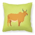 thumbnail image 1 of Carolines Treasures BB7651PW1818 Zebu Indicine Cow Green Fabric Decorative Pillow, 18 x 18 in., 1 of 2