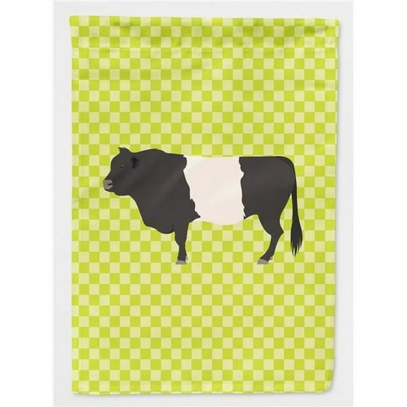 Caroline's Treasures BB7657CHF Belted Galloway Cow Green Flag Canvas House Size , Large, multicolor
