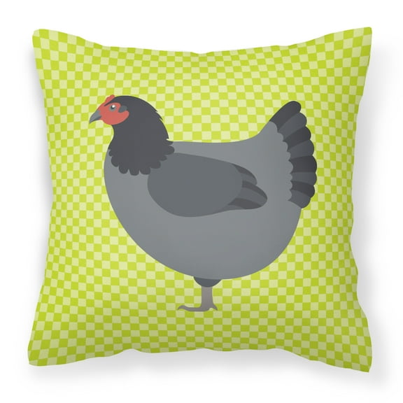 Carolines Treasures BB7661PW1414 Jersey Giant Chicken Green Fabric Decorative Pillow, 14 x 14 in.