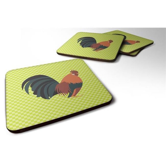 Carolines Treasures BB7662FC Dutch Bantam Chicken Green Foam Coaster, Set of 4