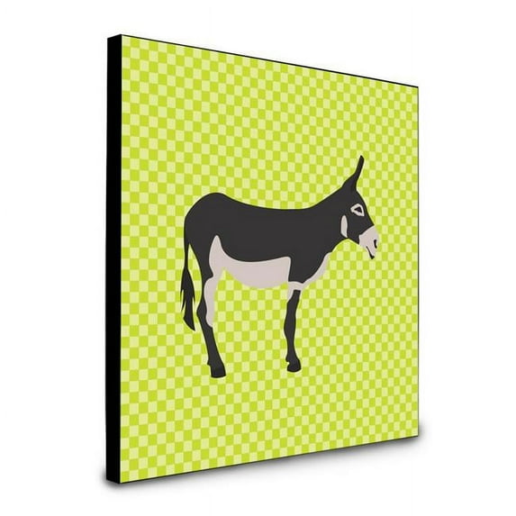 Carolines Treasures  8 x 8 x 0.625 in. American Mammoth Jack Donkey Green Artwork Panel Wall Decor