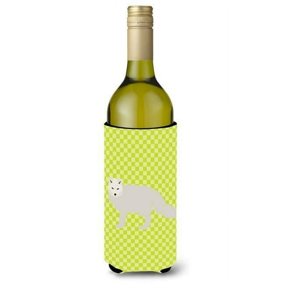 Carolines Treasures BB7703LITERK White Arctic Fox Green Wine Bottle Beverge Insulator Hugger