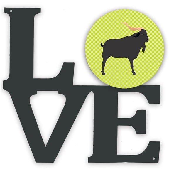 Caroline's Treasures BB7708WALV Verata Goat Green Metal Wall Artwork LOVE, 12X12, multicolor