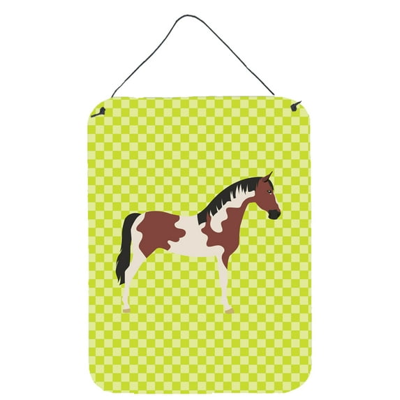 Caroline's Treasures BB7733DS1216 Pinto Horse Green Wall or Door Hanging Prints, 12x16, multicolor