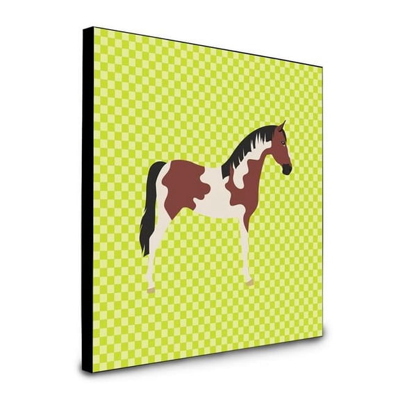Carolines Treasures BB7733UP88 8 x 8 x 0.625 in. Pinto Horse Green Artwork Panel Wall Decor