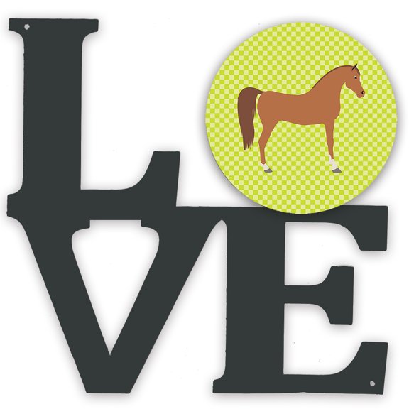 Caroline's Treasures BB7737WALV Arabian Horse Green Metal Wall Artwork LOVE, 12X12, multicolor
