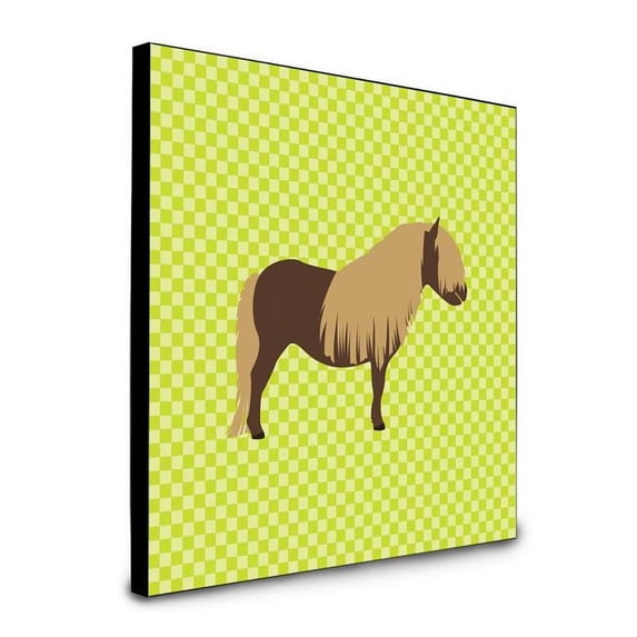 Carolines Treasures 8 x 8 x 0.625 in. Shetland Pony Horse Green Artwork Panel Wall Decor