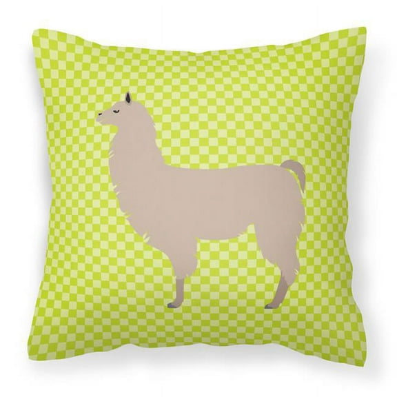 Carolines Treasures BB7742PW1818 Llama Green Fabric Decorative Pillow, 18 x 18 in.