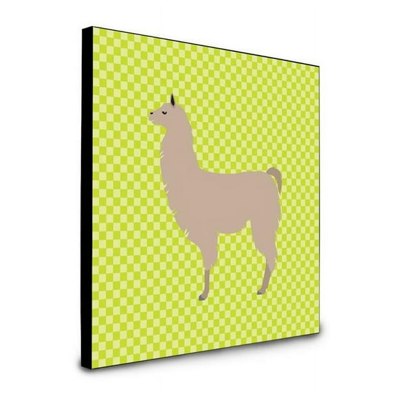 Carolines Treasures  8 x 8 x 0.625 in. Llama Green Artwork Panel Wall Decor