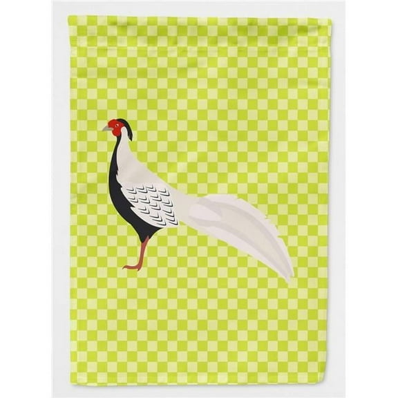 Carolines Treasures BB7755CHF Silver Pheasant Green Flag Canvas House