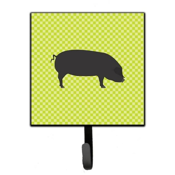 Carolines Treasures BB7757SH4 Devon Large Black Pig Green Leash or Key Holder