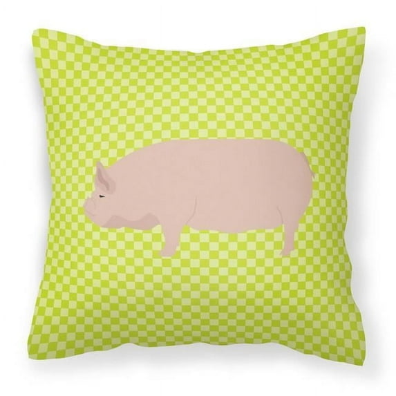 Carolines Treasures BB7763PW1414 Welsh Pig Green Fabric Decorative Pillow, 14 x 14 in.