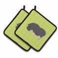 thumbnail image 1 of Carolines Treasures BB7767PTHD Vietnamese Pot-Bellied Pig Green Pair of Pot Holders, 1 of 3