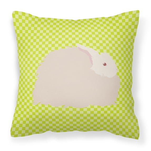 Carolines Treasures BB7785PW1414 Fluffy Angora Rabbit Green Fabric Decorative Pillow, 14 x 14 in.