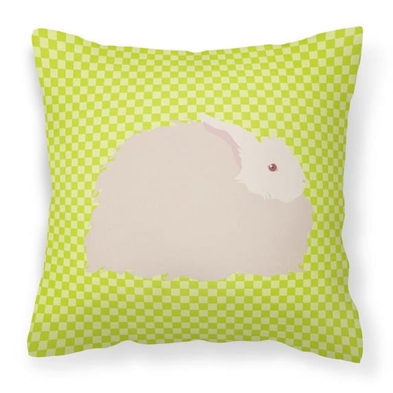 Carolines Treasures BB7785PW1818 Fluffy Angora Rabbit Green Fabric Decorative Pillow, 18 x 18 in.