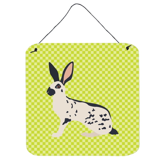 Carolines Treasures BB7787DS66 English Spot Rabbit Green Wall or Door Hanging Prints, 6 x 6 in.