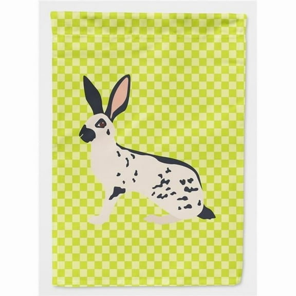 Caroline's Treasures BB7787GF English Spot Rabbit Green Flag Garden Size , Small, multicolor