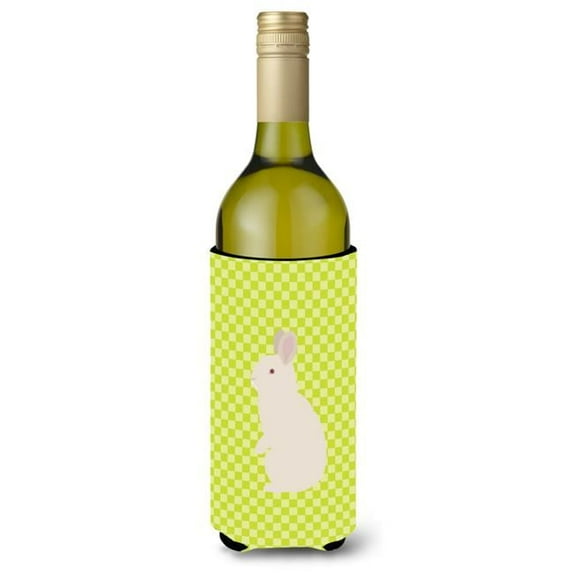 Carolines Treasures BB7791LITERK New Zealand White Rabbit Green Wine Bottle Beverge Insulator Hugger