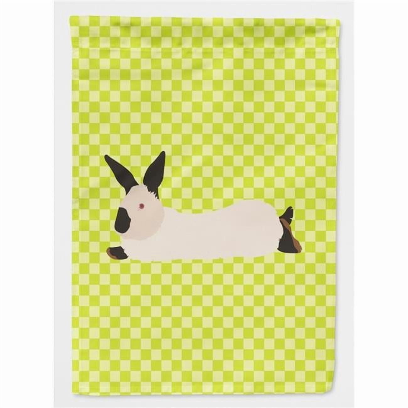 Caroline's Treasures BB7793GF California White Rabbit Green Flag Garden Size , Small, multicolor