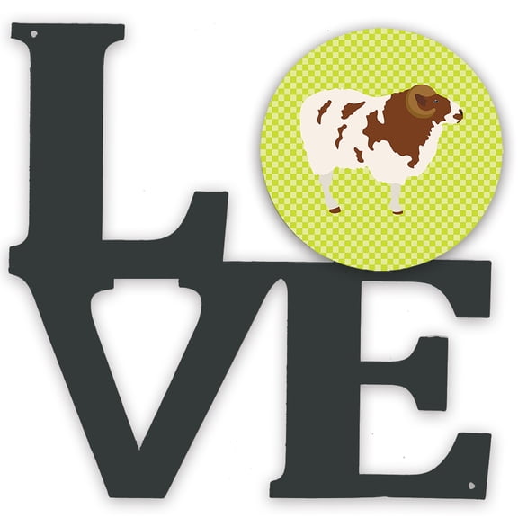 Jacob Sheep Green Metal Wall Artwork LOVE