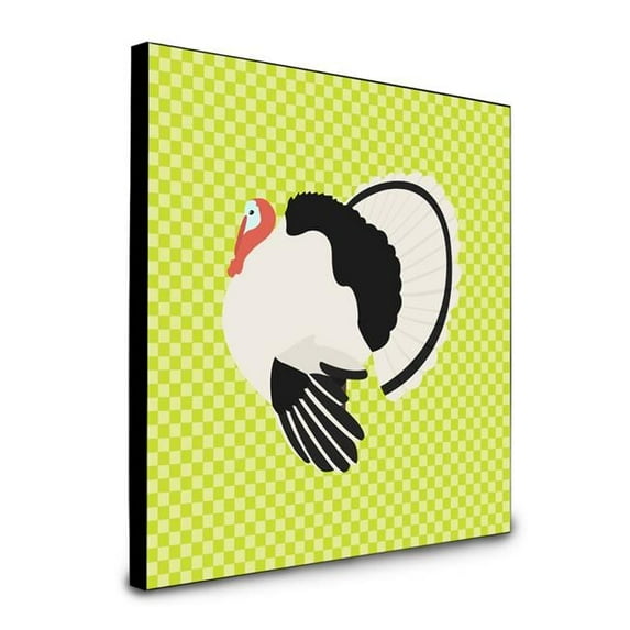 Carolines Treasures 8 x 8 x 0.625 in. Royal Palm Turkey Green Artwork Panel Wall Decor