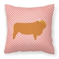thumbnail image 1 of Carolines Treasures BB7820PW1414 Highland Cow Pink Check Fabric Decorative Pillow, 14 x 14 in., 1 of 4