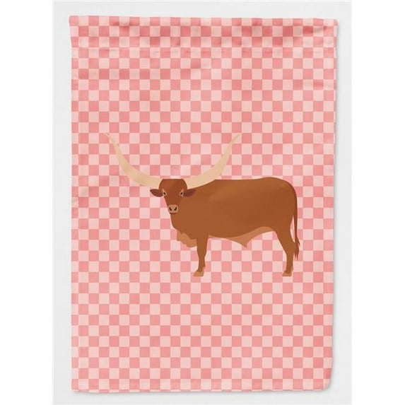 Carolines Treasures BB7823GF Ankole-Watusu Cow Pink Check Garden Flag