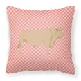 thumbnail image 1 of Carolines Treasures BB7826PW1414 Charolais Cow Pink Check Fabric Decorative Pillow, 14 x 14 in., 1 of 4