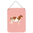 thumbnail image 1 of Caroline's Treasures BB7827DS1216 Ayrshire Cow Pink Check Wall or Door Hanging Prints, 12x16, multicolor, 1 of 2