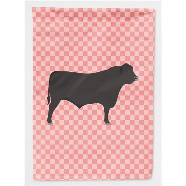 Carolines Treasures BB7828CHF Black Angus Cow Pink Check Canvas House ...