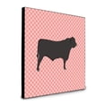 thumbnail image 1 of Carolines Treasures  8 x 8 x 0.625 in. Black Angus Cow Pink Check Artwork Panel Wall Decor, 1 of 1