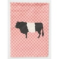 thumbnail image 1 of Caroline's Treasures BB7831CHF Belted Galloway Cow Pink Check Flag Canvas House Size , Large, multicolor, 1 of 4
