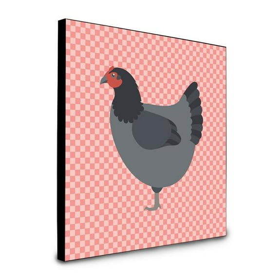 Carolines Treasures BB7835UP88 8 x 8 x 0.625 in. Jersey Giant Chicken Pink Check Artwork Panel Wall Decor
