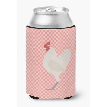 Carolines Treasures BB7837CC German Langshan Chicken Pink Check Can or Bottle Hugger