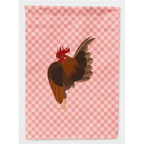 Caroline's Treasures BB7842GF Malaysian Serama Chicken Pink Check Flag Garden Size , Small, multicolor