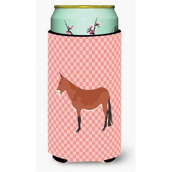 Carolines Treasures BB7845TBC Mule Pink Check Tall Boy Beverage Insulator Hugger