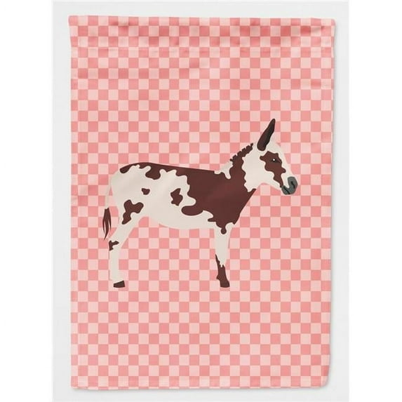 Carolines Treasures BB7851GF American Spotted Donkey Pink Check Garden Flag