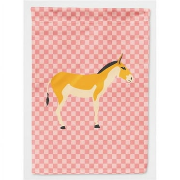 Carolines Treasures BB7854GF Turkmenian Kulan Donkey Pink Check Garden Flag