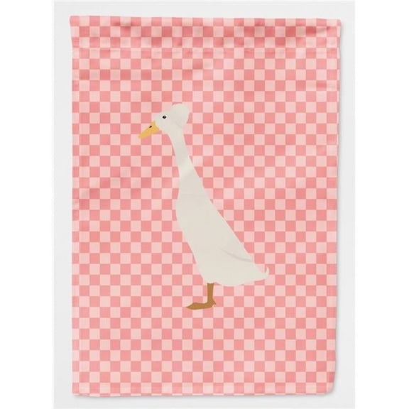 Caroline's Treasures BB7859GF Bali Duck Pink Check Flag Garden Size , Small, multicolor