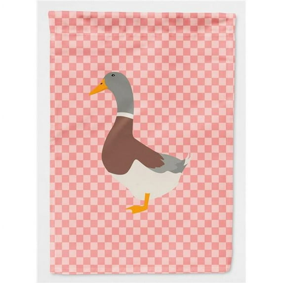 Carolines Treasures BB7863GF Saxony Sachsenente Duck Pink Check Garden Flag